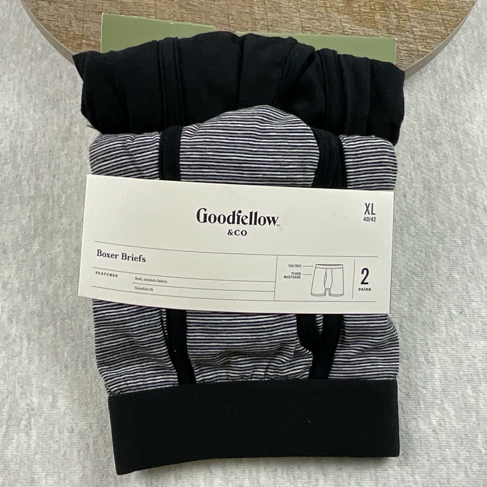 GOODFELLOW & CO  COTTON BLEND MEN’S BOXER BRIEFS 2 PAIRS SIZE: XL 40-42